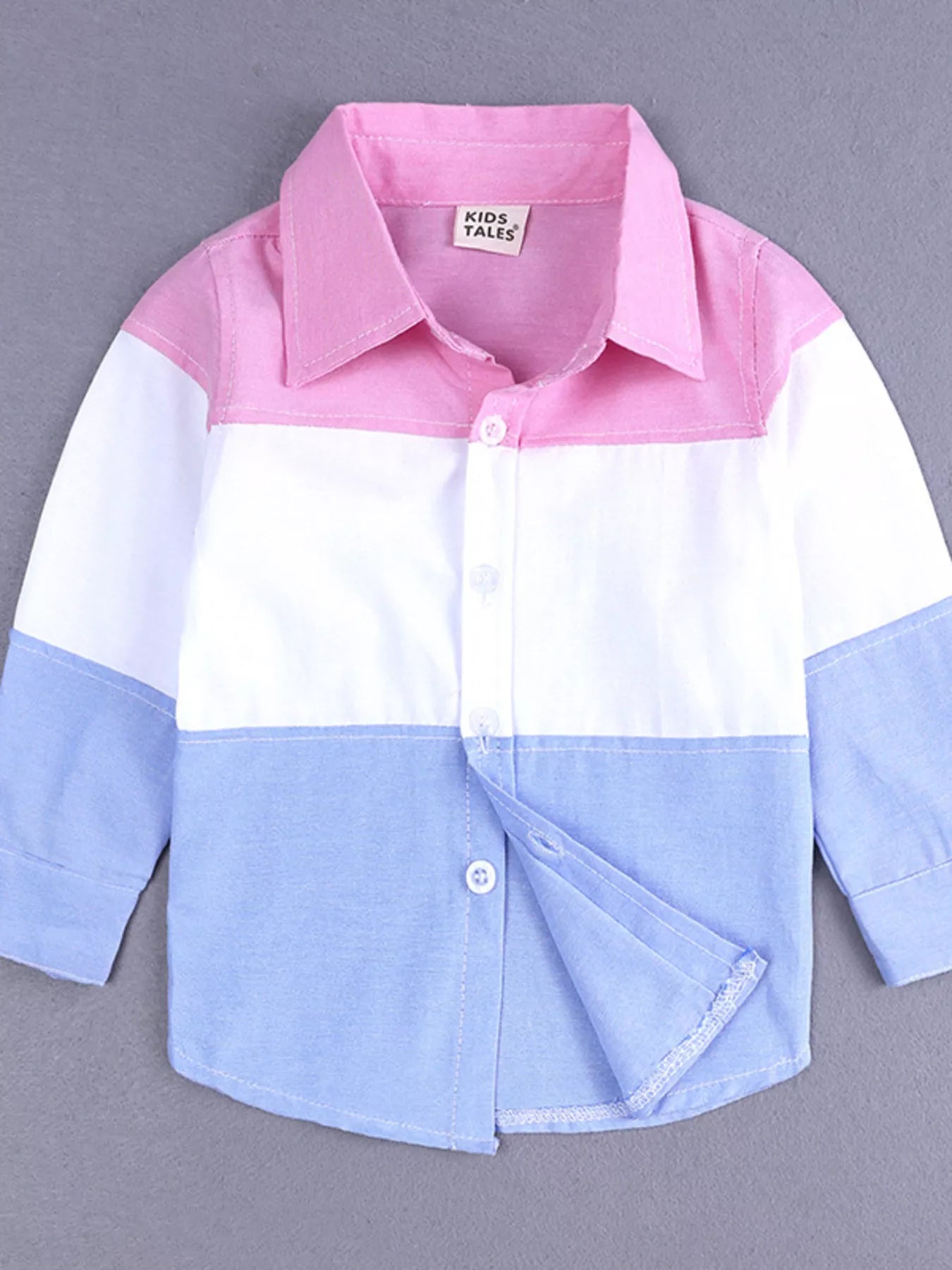 Children's Color Block Shirt & Ripped Jeans Set - Farnelli