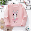 Children's Bunny Ballerina Graphic Long Sleeve T-Shirt - Blush Pink