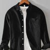 Men's Plus Size Button Up Long Sleeve Shirt - Black