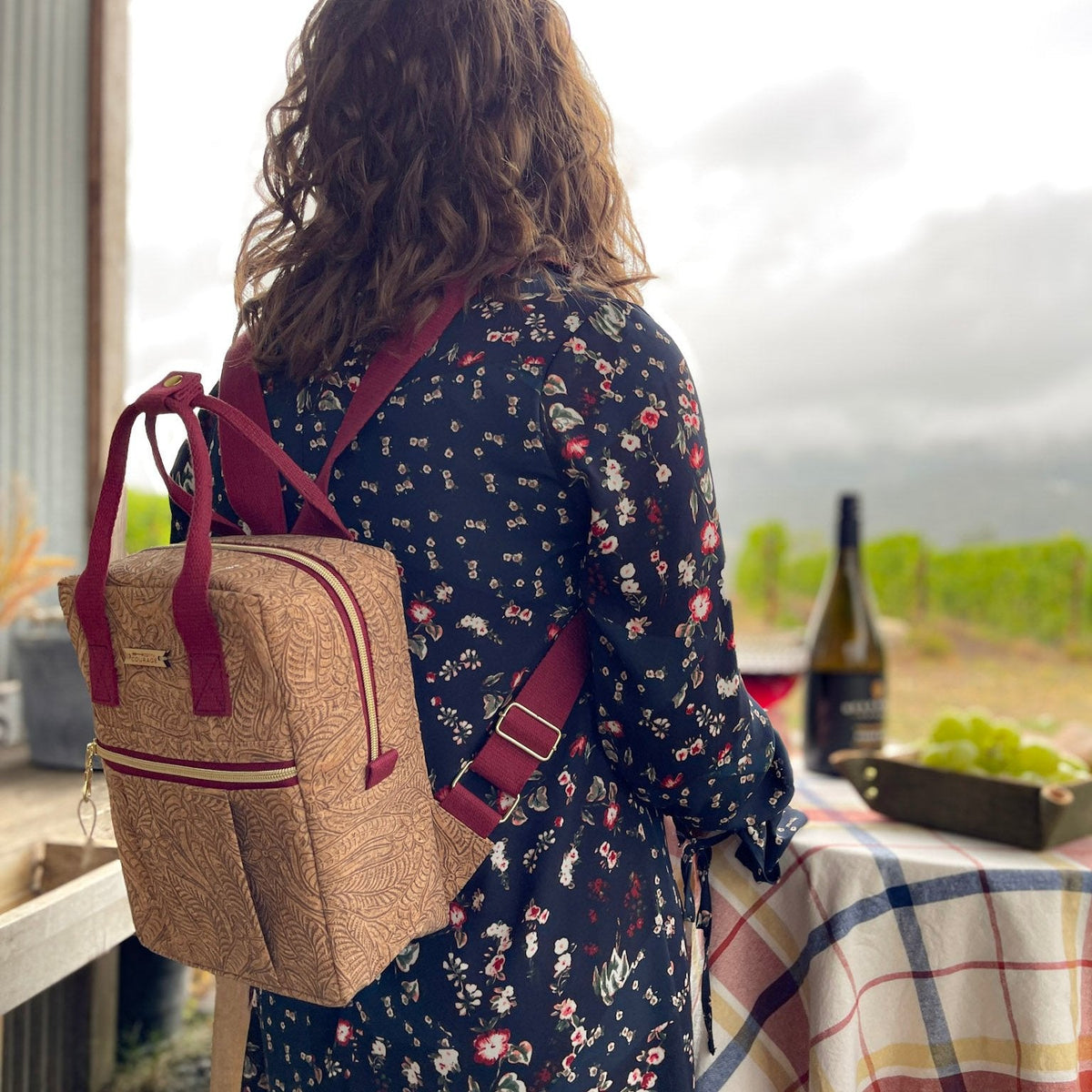 Carry Courage GAME CHANGER mini backpack in a paisley pattern with adjustable shoulder straps