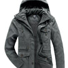 Men's Winter Hooded Zip Up Jacket - Gray