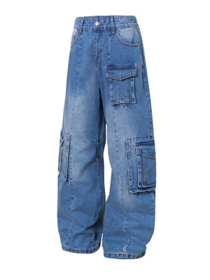 Men's Wide Leg Cargo Jeans - Farnelli