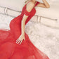Juliet 281 Long Fully Mesh Gown Off the Shoulder Sleeves Mermaid Skirt