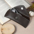 Brown leather sunglass case from Classy Leather Bags, with a sleek design and secure closure for protecting sunglasses.