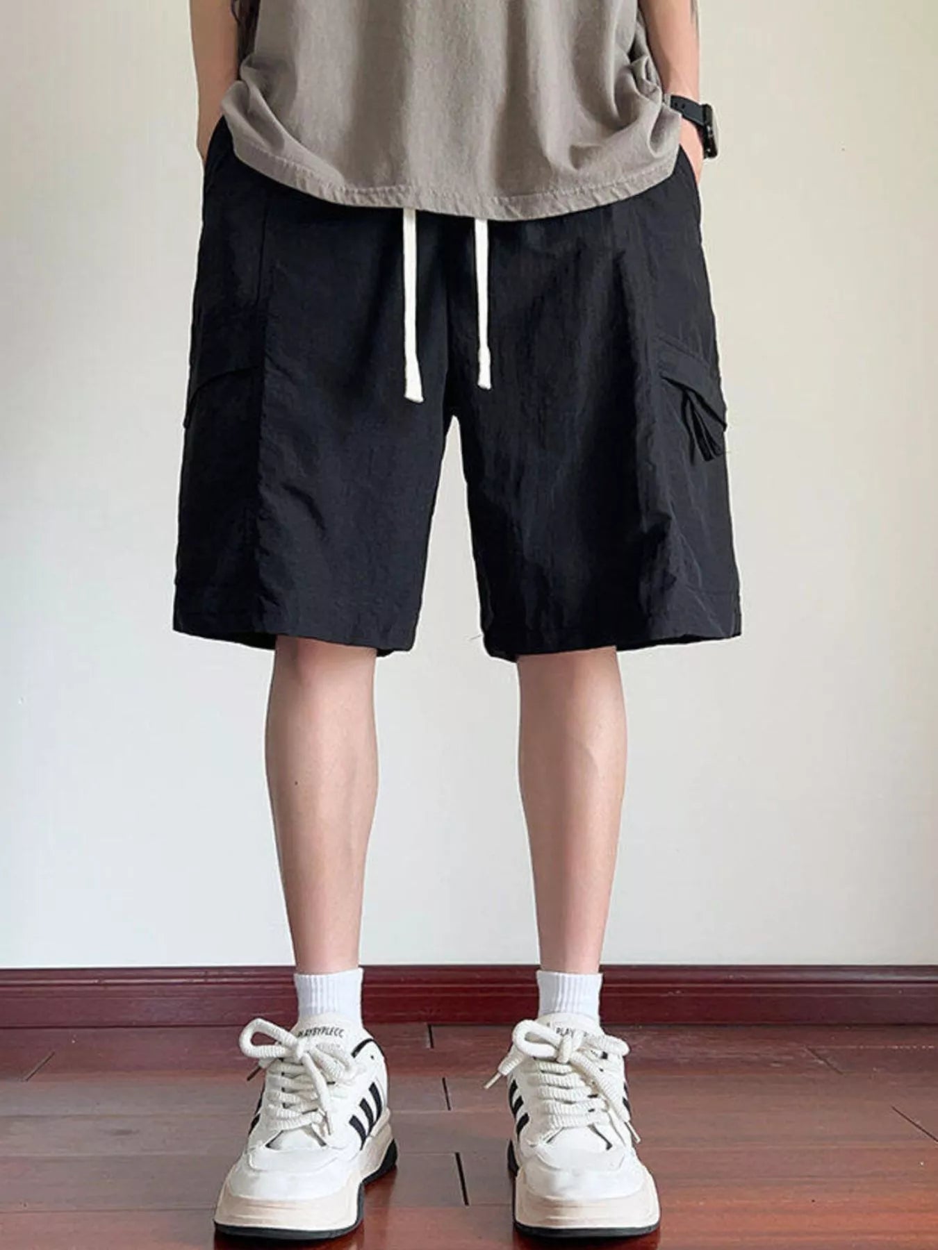 Men's Plus Size Cargo Shorts with Drawstring - Farnelli