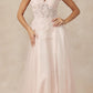 Juliet 283 3D Flowers Embroidered Tulle Glitter Skirt High Slit