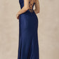 Juliet 284 Long Ruched Bodice Mermaid Evening Gown with Slit