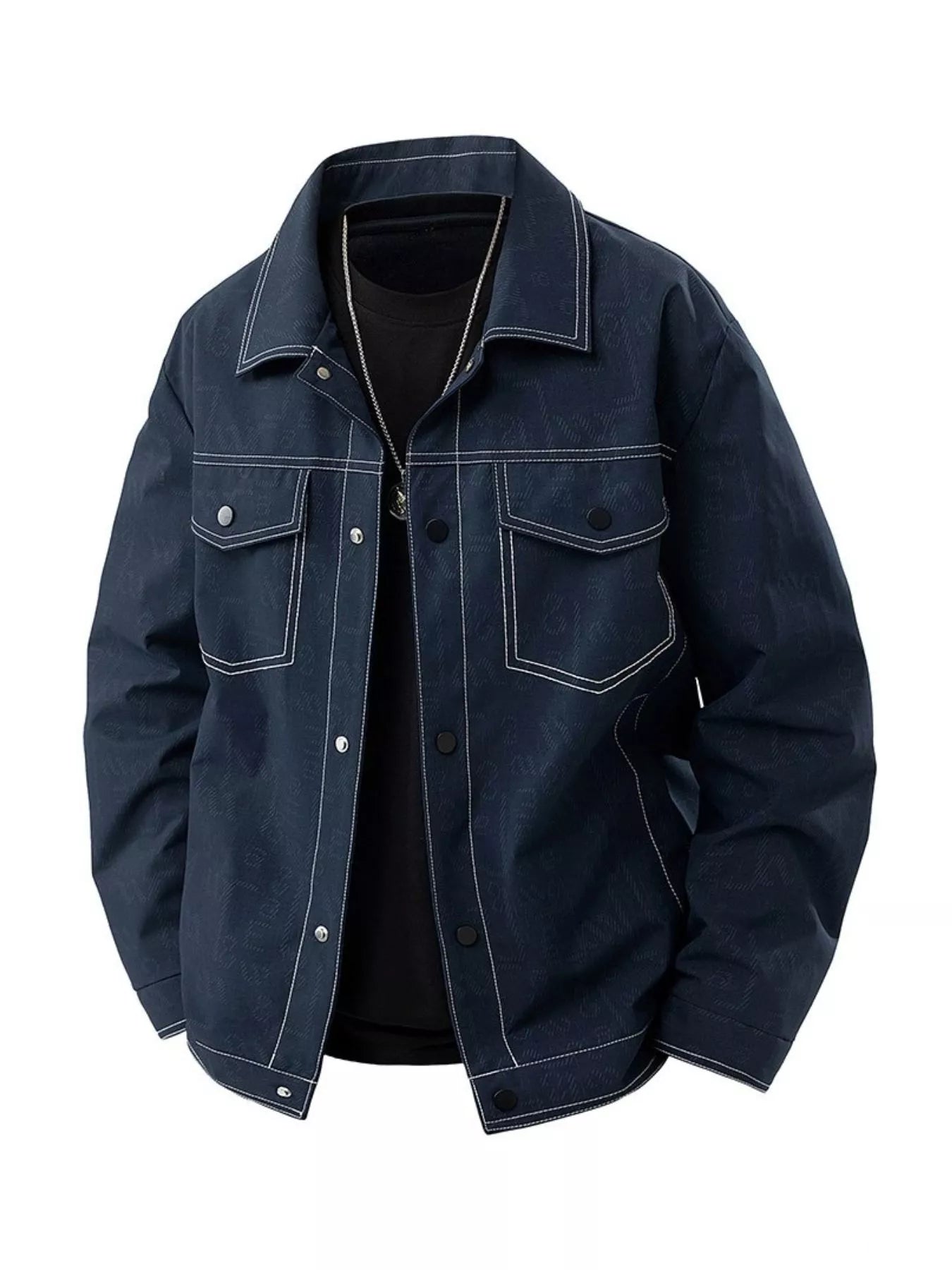 Men's Plus Size Snap Down Casual Denim Jacket - Farnelli