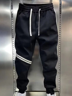Men's Plus Size Drawstring Striped Joggers - Farnelli