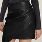 Ruched Mini Skirt with Zipper - Farnelli