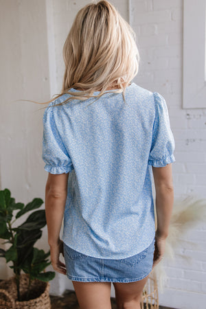 Kenzie Floral Embroidered Puff Sleeve Blouse - Farnelli