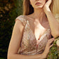 Juliet 286 Floor Length Feather Skirt Embellished Fitted Prom Dress
