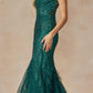 Juliet 286 Floor Length Feather Skirt Embellished Fitted Prom Dress