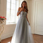 Juliet 287 Long Off the Shoulder Beaded Top A-Line Prom Dress