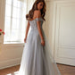 Juliet 287 Long Off the Shoulder Beaded Top A-Line Prom Dress