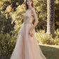 Juliet 287 Long Off the Shoulder Beaded Top A-Line Prom Dress
