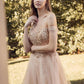 Juliet 287 Long Off the Shoulder Beaded Top A-Line Prom Dress