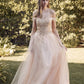 Juliet 287 Long Off the Shoulder Beaded Top A-Line Prom Dress