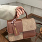 Color Block Flap Crossbody Bag with Top Handle - Farnelli