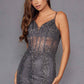 Juliet JT2883C Embellished Fitted Corset Mermaid Gown