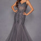 Juliet JT2883C Embellished Fitted Corset Mermaid Gown