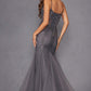 Juliet JT2883C Embellished Fitted Corset Mermaid Gown