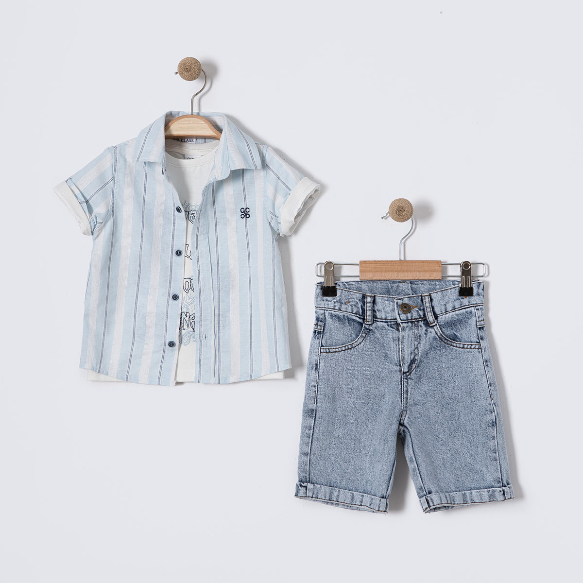 Tyler Stripes Denim Set-2