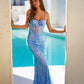 Juliet JT2886C Strapless Sweetheart Corset Sequin Fitted Gown