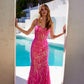 Juliet JT2886C Strapless Sweetheart Corset Sequin Fitted Gown