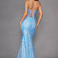 Juliet JT2886C Strapless Sweetheart Corset Sequin Fitted Gown