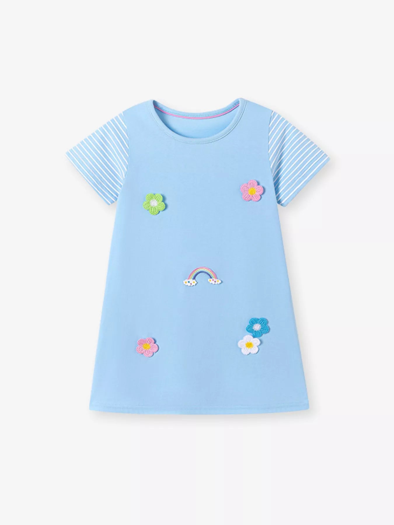 Children's Flower Round Neck Dress - Farnelli
