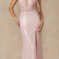 Juliet 289 Long Machine Sequin Gown with Corset Bodice Prom Gown
