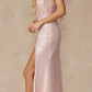 Juliet 289 Long Machine Sequin Gown with Corset Bodice Prom Gown