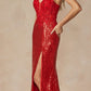 Juliet 289 Long Machine Sequin Gown with Corset Bodice Prom Gown