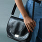 The Croco Satchel- Black