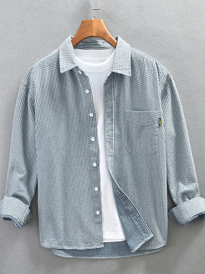 Men's Plus Size Button Up Long Sleeve Shirt - Farnelli