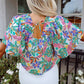 Marlowe Loose Fit Puff Sleeve Square Neck Blouse - Farnelli