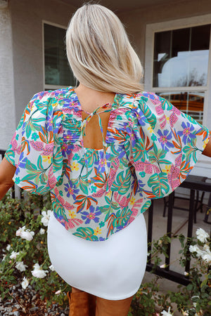 Marlowe Loose Fit Puff Sleeve Square Neck Blouse - Farnelli