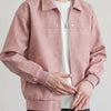 Men's Plus Size Zip Up Faux Leather Shacket - Dusty Pink