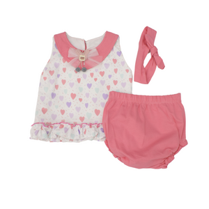 Colored Hearts Girls Casual Set - Farnelli