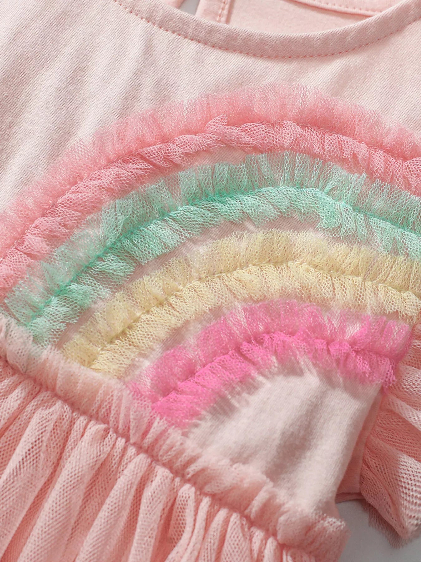 Children's Rainbow Applique Tulle Dress - Farnelli