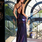 Juliet JT2910H Long Metallic Fitted One Shoulder Prom Gown