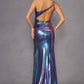 Juliet JT2910H Long Metallic Fitted One Shoulder Prom Gown