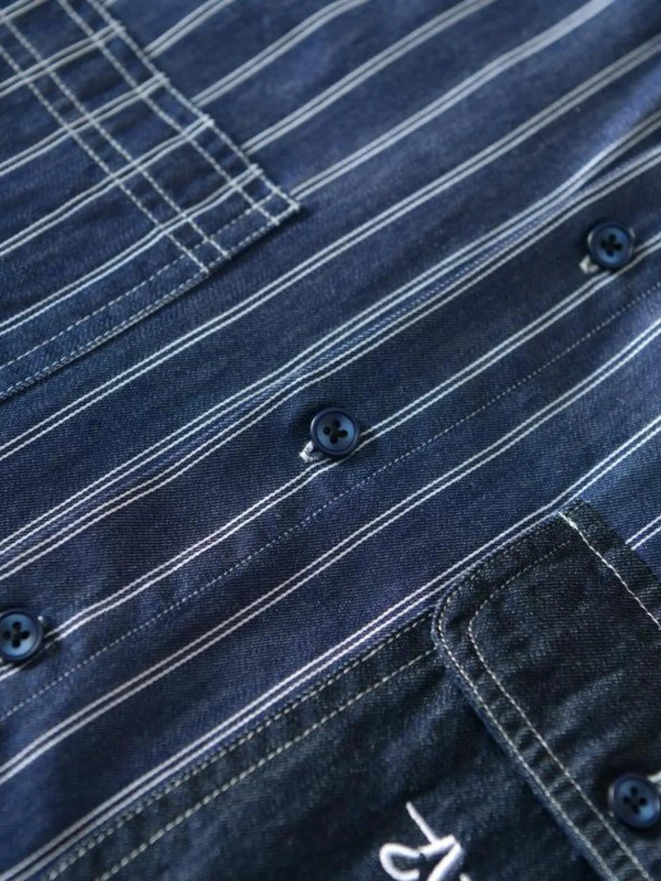 Men's Plus Size Striped Button Up Long Sleeve Shirt - Farnelli