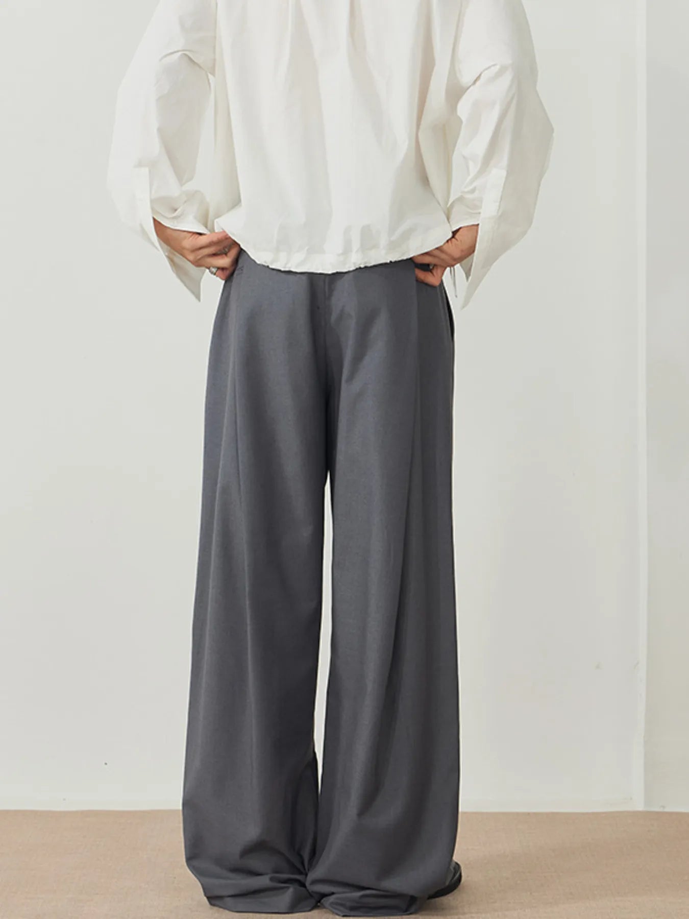 Men's Wide Leg Pleated Pants - Farnelli