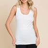 Culture Code Full Size Ribbed Scoop Neck Tank - Soft White