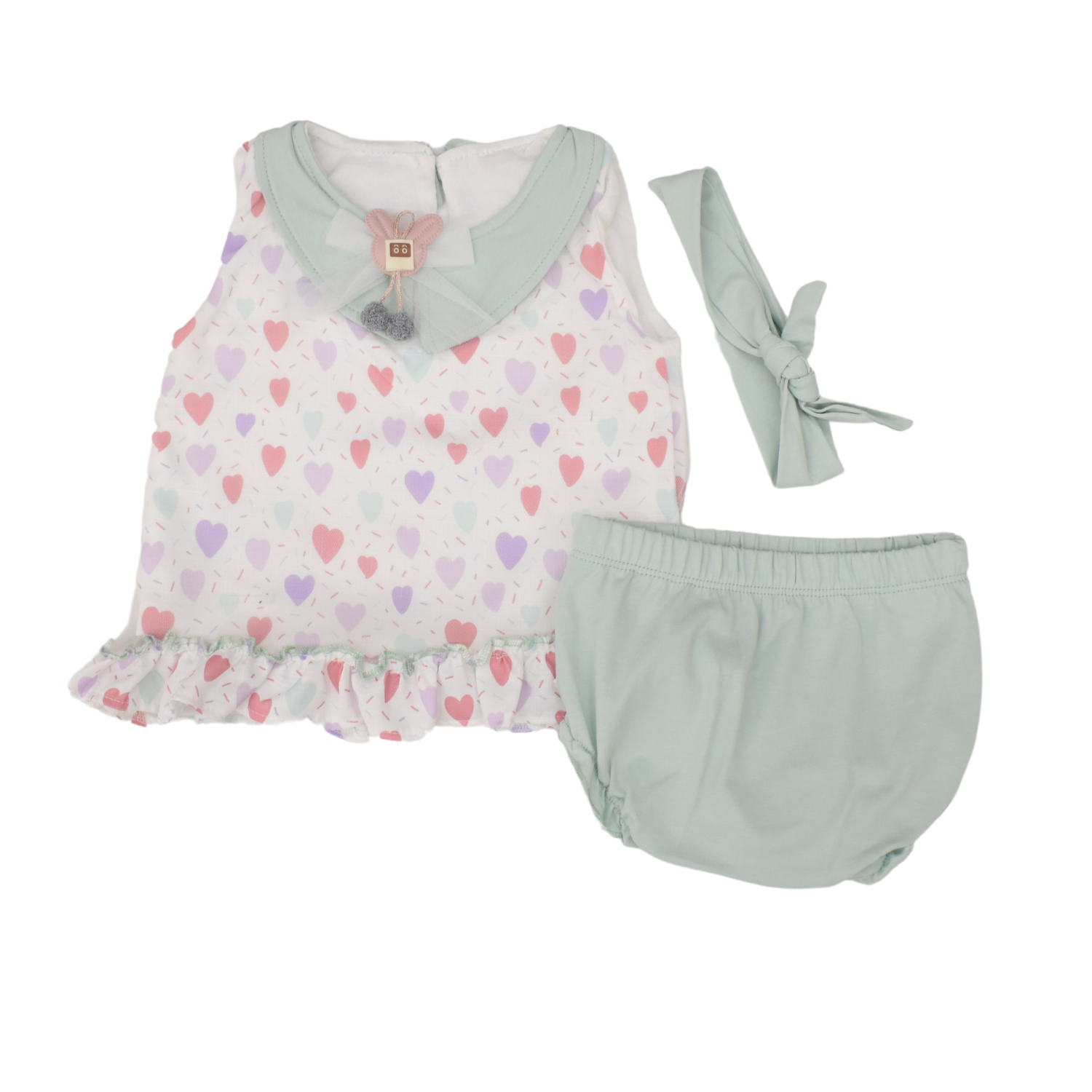 Colored Hearts Girls Casual Set-1
