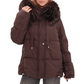 Utah Genuine Fur Trim Down Fill Jacket in Fig