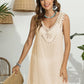 Tassel Scoop Neck Wide Strap Cover-Up - Farnelli