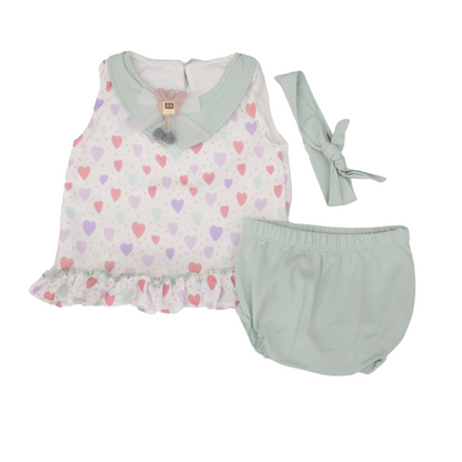 Colored Hearts Girls Casual Set - Farnelli